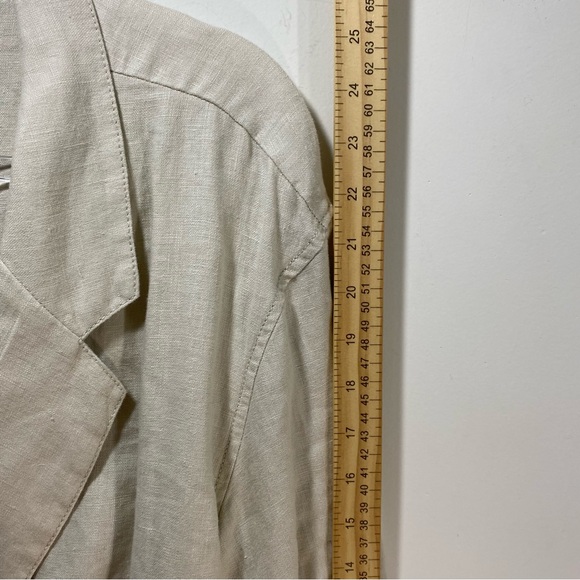 Sanctuary Linen Ecru Sand  Blazer Women L Resortwear Minimalist Old Money Career - Picture 7 of 8